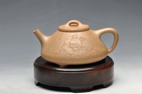 王余平紫砂壶 霸气的全手子冶石瓢 原矿段泥