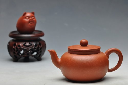 曲峰紫砂壶 珠圆玉润 饱满可人全手降坡之平盖莲子 原矿降坡泥