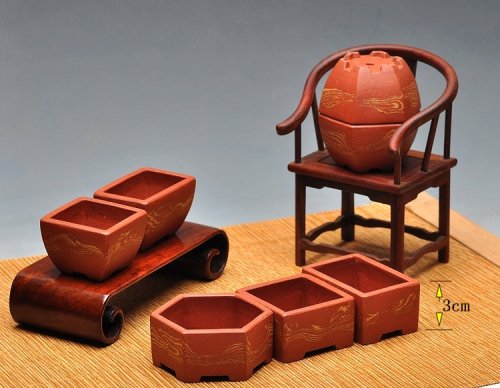 张秋平紫砂壶 团购  全手胶泥微型花盆 漂亮好玩 原矿清水泥