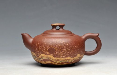 闵祥君紫砂壶 双色通透绞泥 圆润可人 小桥流水 原矿紫泥