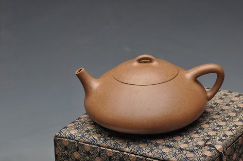 陈进紫砂壶 清逸之作 经典传统 全手东坡瓢 原矿段泥