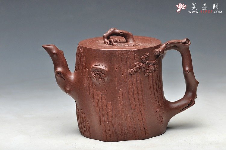 紫砂壶图片：挺拔高俊 古雅拙朴 全手精品青松套组2 - 美壶网