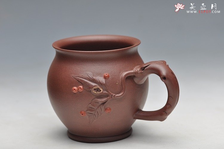 紫砂壶图片：特色主人杯 葡萄 樱桃 松 竹 - 美壶网