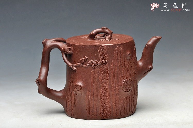 紫砂壶图片：挺拔高俊 古雅拙朴 全手精品青松套组2 - 美壶网