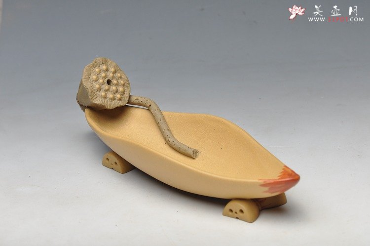 紫砂壶图片：荷叶香插 最新样式  蛮有特点 精致 - 美壶网