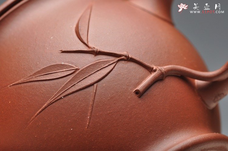 紫砂壶图片：精品竹节盖杯 好料，好工，好竹叶 - 美壶网