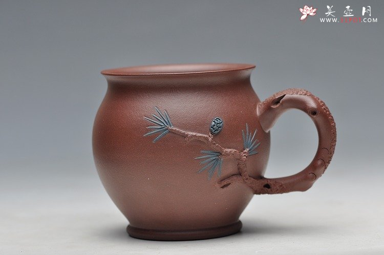 紫砂壶图片：特色主人杯 葡萄 樱桃 松 竹 - 美壶网