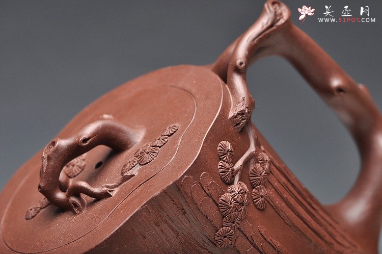 紫砂壶图片：挺拔高俊 古雅拙朴 全手精品青松套组2 - 美壶网