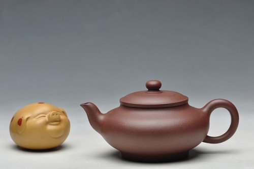 酒虎紫砂壶 线条流畅 实用小品 雅韵 原矿紫泥