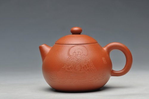 谭华斌紫砂壶 云水禅心之红泥文旦  原矿红泥