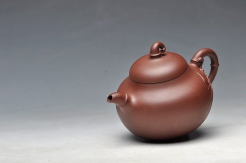 曲峰紫砂壶 原创作品  吉竹 灵巧清韵 线条流畅 原矿紫泥
