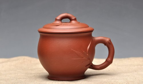 美壶定制紫砂壶 精品竹节盖杯 好料，好工，好竹叶 