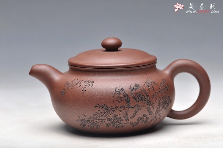 紫砂壶图片：岁月静好 白头偕老 精品老紫泥清水泥降坡泥一套小仿古 - 美壶网