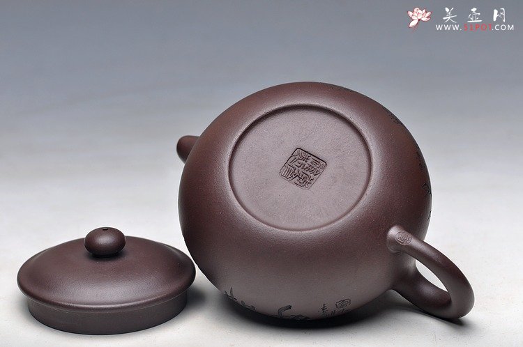 紫砂壶图片：岁月静好 白头偕老 精品老紫泥清水泥降坡泥一套小仿古 - 美壶网