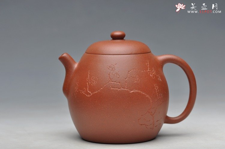 紫砂壶图片：唐彬杰款龙蛋 尹君峰全手新作 挺拔有力 朱砂泥 - 美壶网