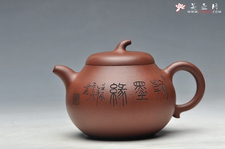 紫砂壶图片：清新可爱 香兰馥郁 茄段 一捺底 - 美壶网