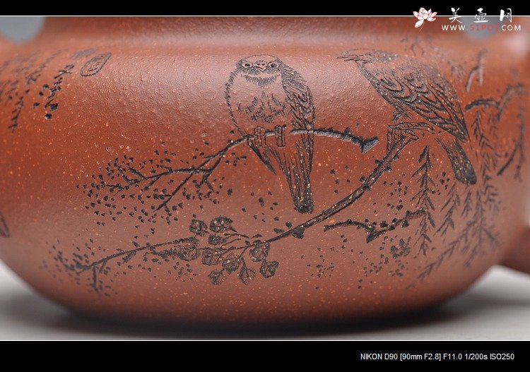 紫砂壶图片：岁月静好 白头偕老 精品老紫泥清水泥降坡泥一套小仿古 - 美壶网