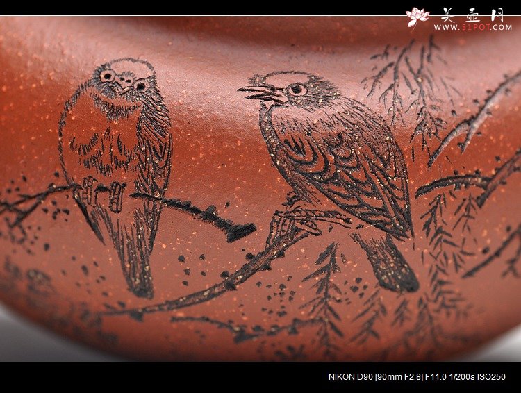 紫砂壶图片：岁月静好 白头偕老 精品老紫泥清水泥降坡泥一套小仿古 - 美壶网