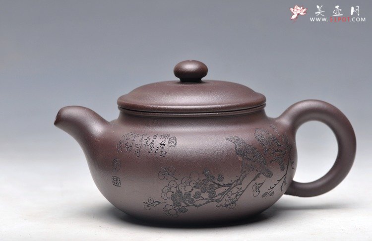 紫砂壶图片：岁月静好 白头偕老 精品老紫泥清水泥降坡泥一套小仿古 - 美壶网