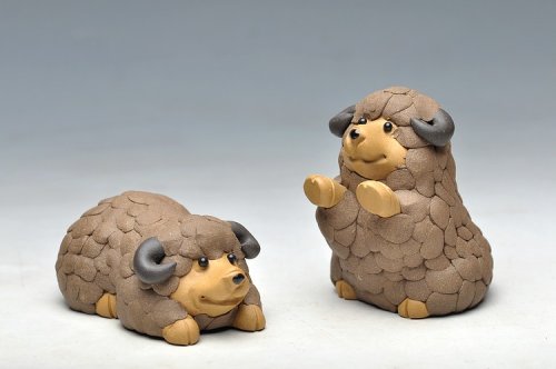 美壶定制紫砂壶 喜气盈盈 可爱的茶宠玩具 喜羊羊一对 