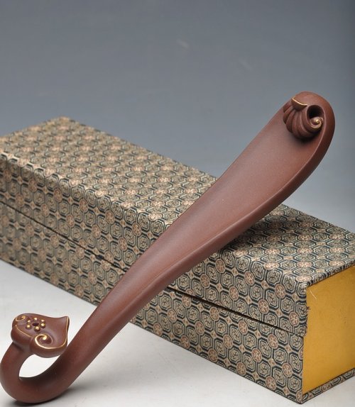 美壶定制紫砂壶 如意香插 线条优美 描真金 原矿紫泥