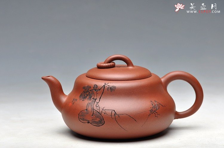 紫砂壶图片：造型简洁明快 线条流畅 极品老清水 葫芦 - 美壶网