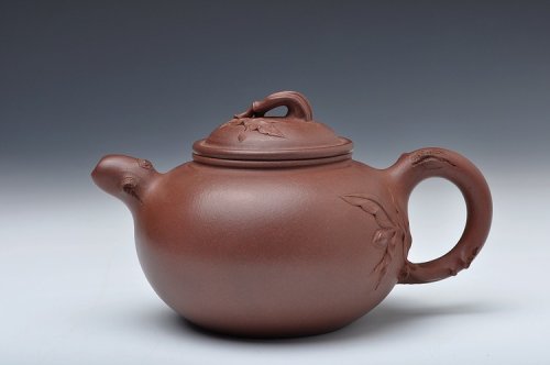 范国名紫砂壶 敦厚可人 贴叶细腻 实用好花器 全手硕果 原矿紫泥