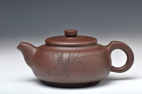 钱伟刚紫砂壶 扁福 原矿紫泥