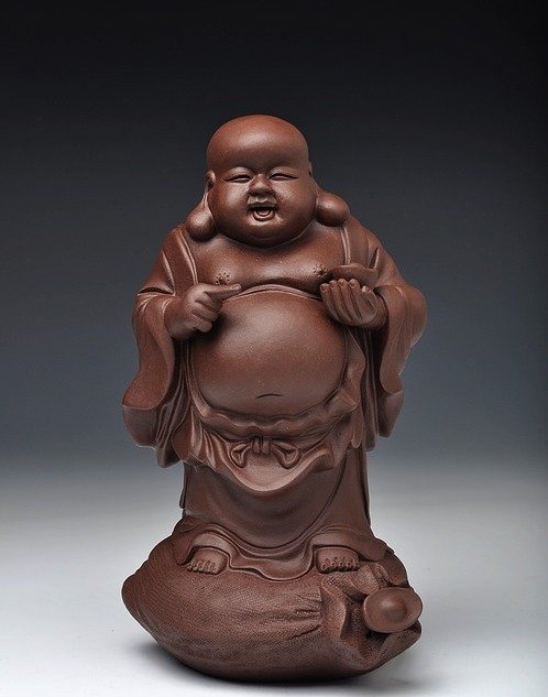 范泉明紫砂壶 元宝佛 送财平安 形象生动 原矿紫泥