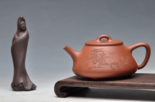 于洪霞紫砂壶 另外一种味道  秀气娇小  全手子冶石瓢 原矿清水泥