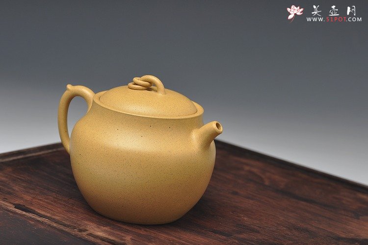 紫砂壶图片：造型新颖 敦厚可人 本山绿 全手禅钟 - 美壶网