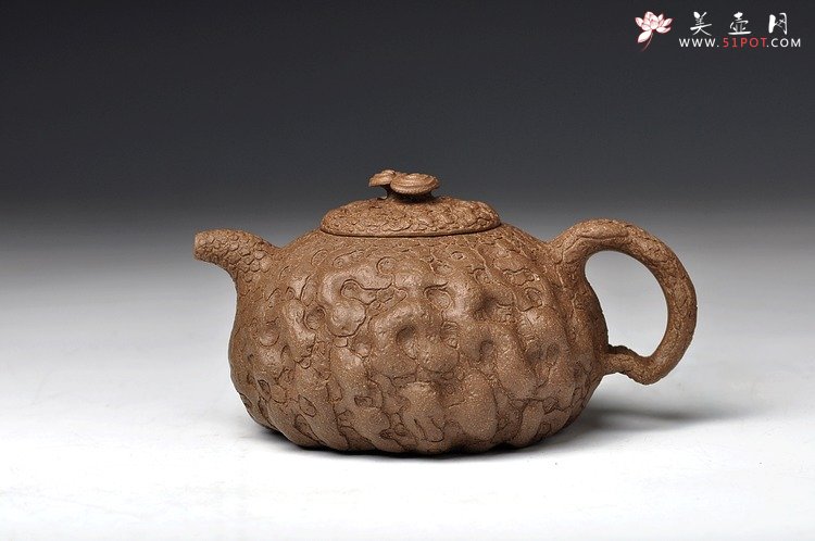 紫砂壶图片：邵惠雄风格 全手龚春 灵芝和瓜纽一对 薄胎 - 美壶网
