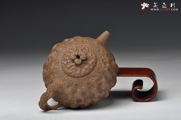 紫砂壶图片：邵惠雄风格 全手龚春 灵芝和瓜纽一对 薄胎 - 美壶网