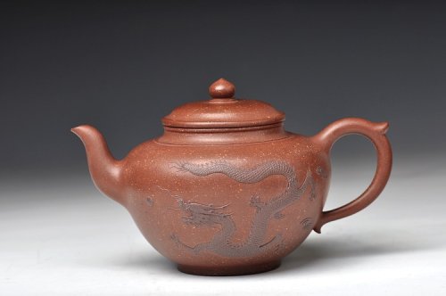 王余平紫砂壶 大气浑厚 送礼精品 全手堆龙笑樱 