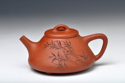 陈进紫砂壶 骨肉均挺 全手降坡泥小子冶石瓢 李彦雄装饰 原矿降坡泥