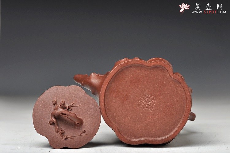 紫砂壶图片：全手作品 蓄势而动 实力派花货 梅竹双清提梁 - 美壶网