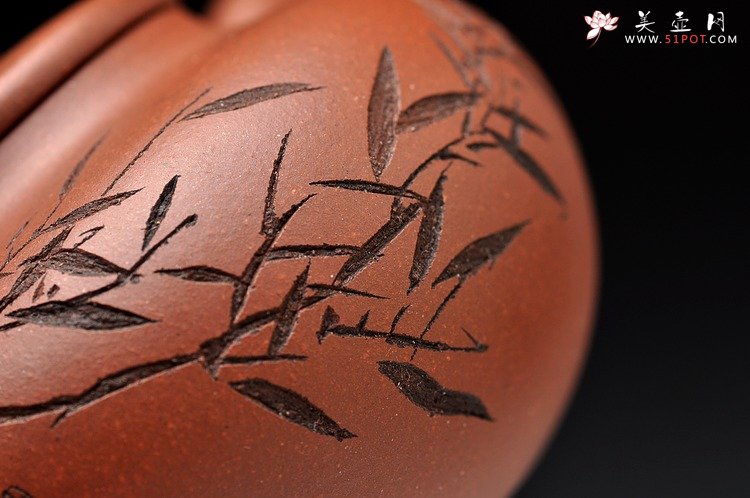 紫砂壶图片：老清水 清韵 随意的竹 颇有玩味 仅1件 - 美壶网