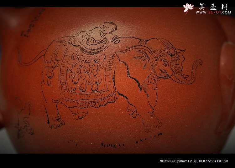 紫砂壶图片：四足福象（十足福像） - 美壶网