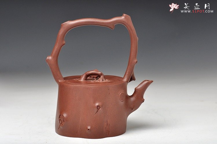 紫砂壶图片：全手作品 蓄势而动 实力派花货 梅竹双清提梁 - 美壶网