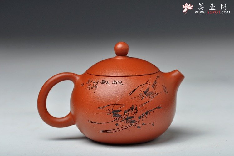 紫砂壶图片：静雅之品 秀气可爱 自品最佳 朱泥小西施 - 美壶网