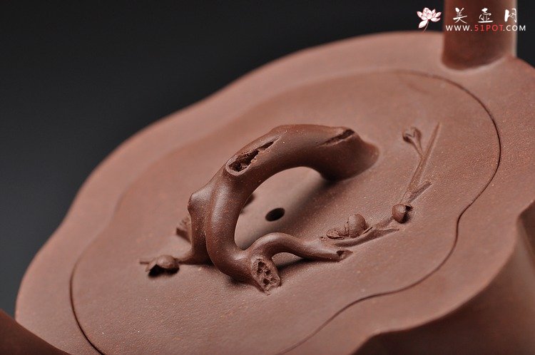 紫砂壶图片：全手作品 蓄势而动 实力派花货 梅竹双清提梁 - 美壶网