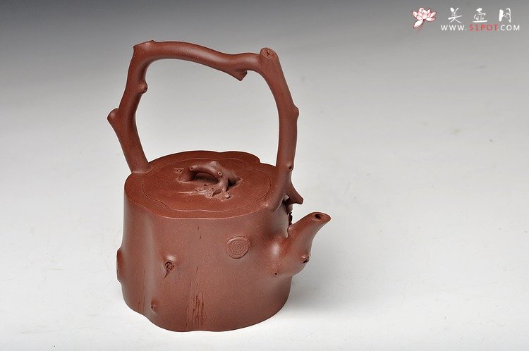 紫砂壶图片：全手作品 蓄势而动 实力派花货 梅竹双清提梁 - 美壶网