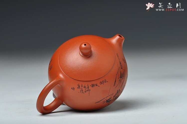 紫砂壶图片：静雅之品 秀气可爱 自品最佳 朱泥小西施 - 美壶网