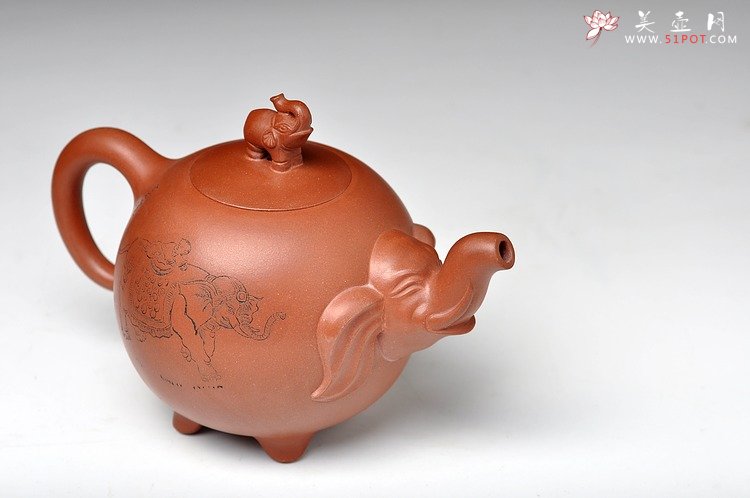 紫砂壶图片：四足福象（十足福像） - 美壶网