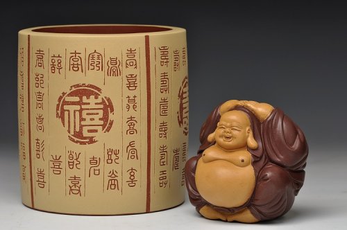 张听钢紫砂壶 福禄寿喜 笔筒 送礼自用佳品 别具一格 