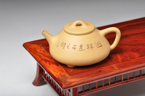 朱牧清紫砂壶 八大风格 子冶石瓢 本山绿 本山绿泥