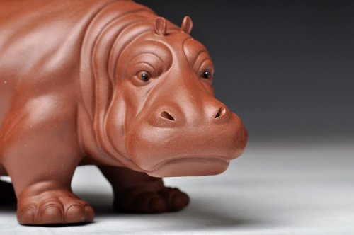 美壶定制紫砂壶 河马 形态逼真 憨厚可爱 原矿紫泥