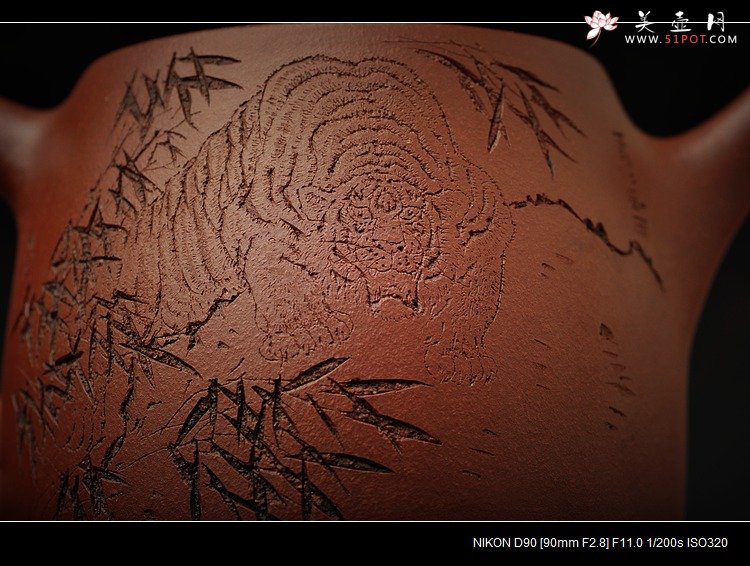 紫砂壶图片：沉下心进步 师古不泥古 全手汉铎 无忧无惧 虎虎生风 - 美壶网