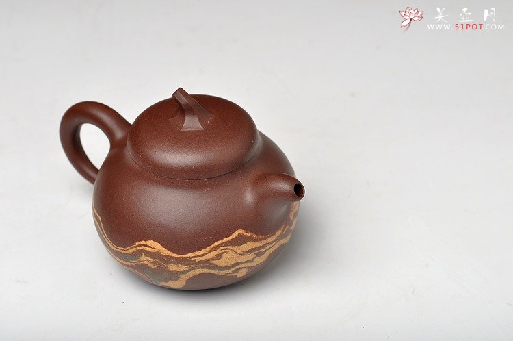 紫砂壶图片：通透绞泥 娇小可爱 茄段 - 美壶网