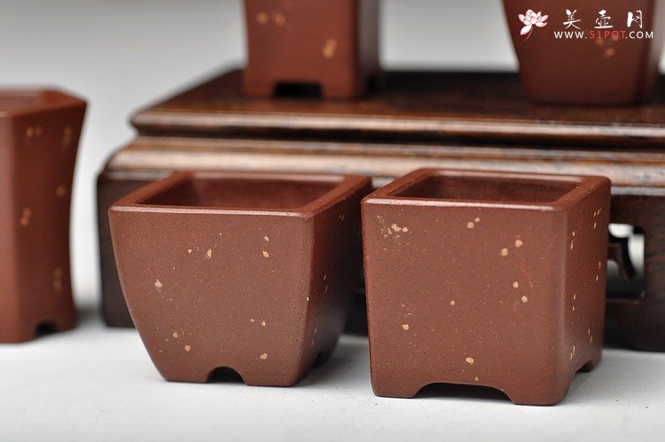 紫砂壶图片：全手铺砂拇指盆一套  精工佳作 非常好玩~~ - 美壶网